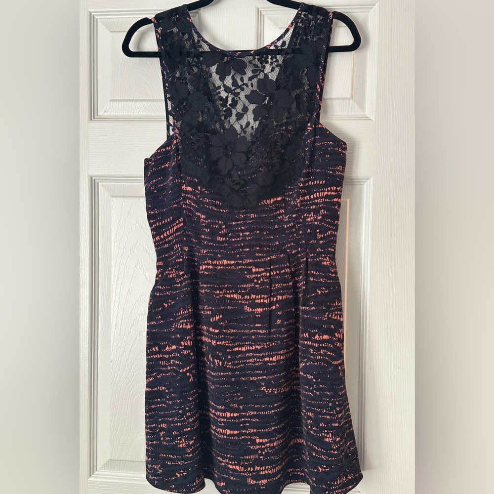 BCBG, Dress Navy and orange, Size 8